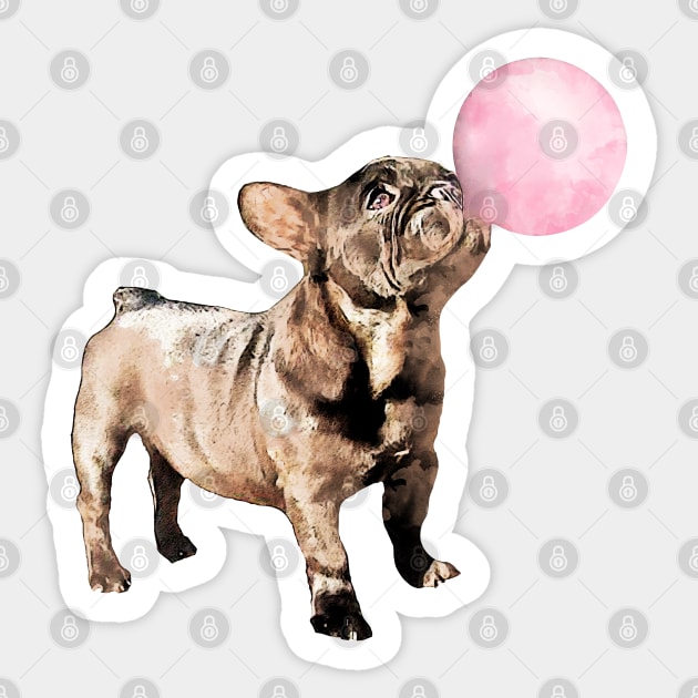 French bulldog funny bubble gum Sticker by Collagedream